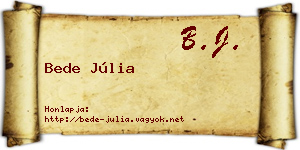 Bede Júlia névjegykártya