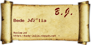 Bede Júlia névjegykártya